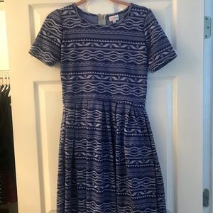 Lularoe Amelia dress Navy and White size Medium